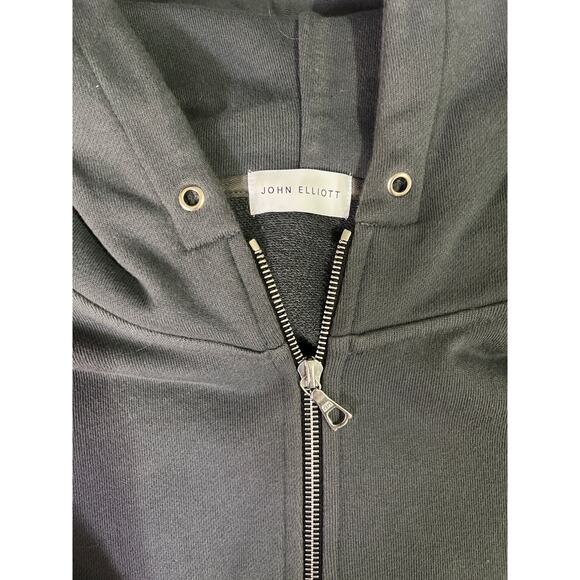 John Elliott Full Zip Hoodie Washed Charcoal Size 3 (L) Made in USA 100% Cotton - Picture 2 of 7